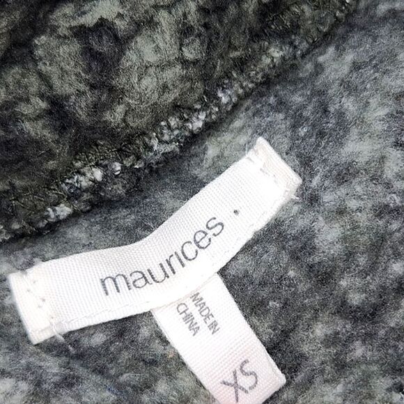 Maurices Fleece Topic Womens Extra Small XS Fleece Mock Neck Tie Fuzzy Cozycore - Picture 5 of 7